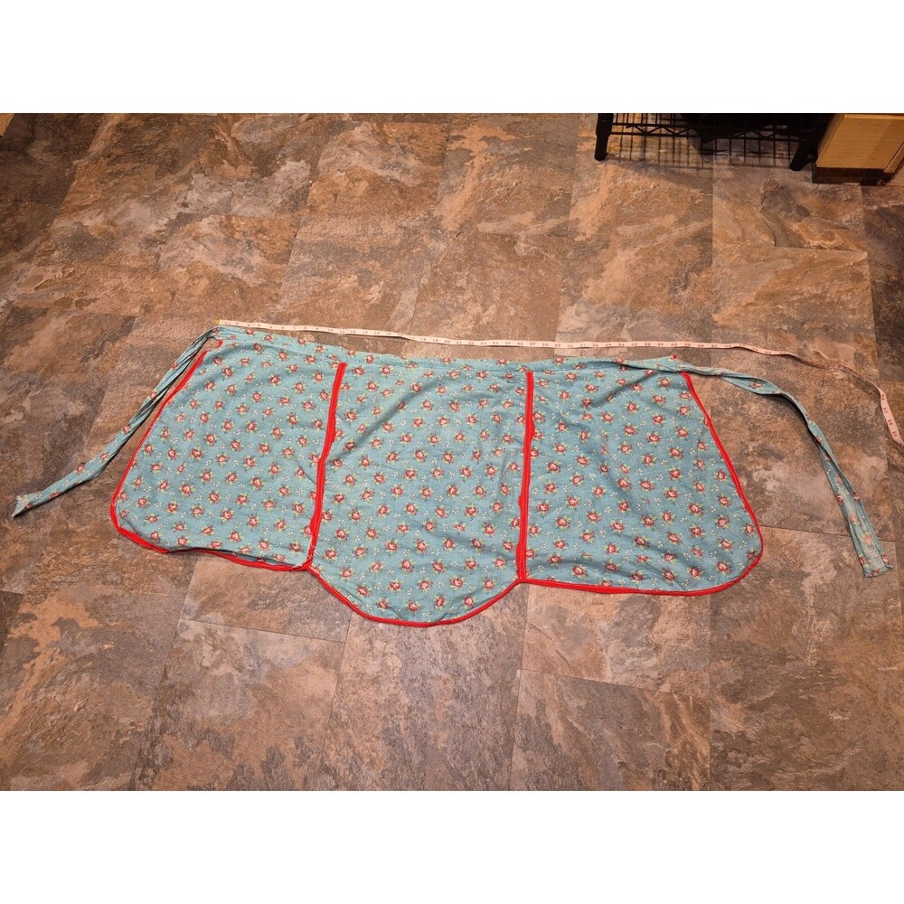 Vintage Half Apron Floral Cottage Core Granny Chic Homemaker Handmade